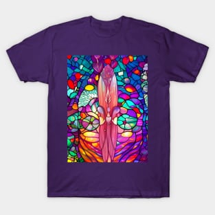 Beautiful Colorful Stained Glass Roses T-Shirt